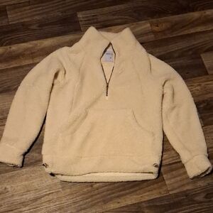 Chelsea Deboer Cream Fleece Pullover with Half-Zip